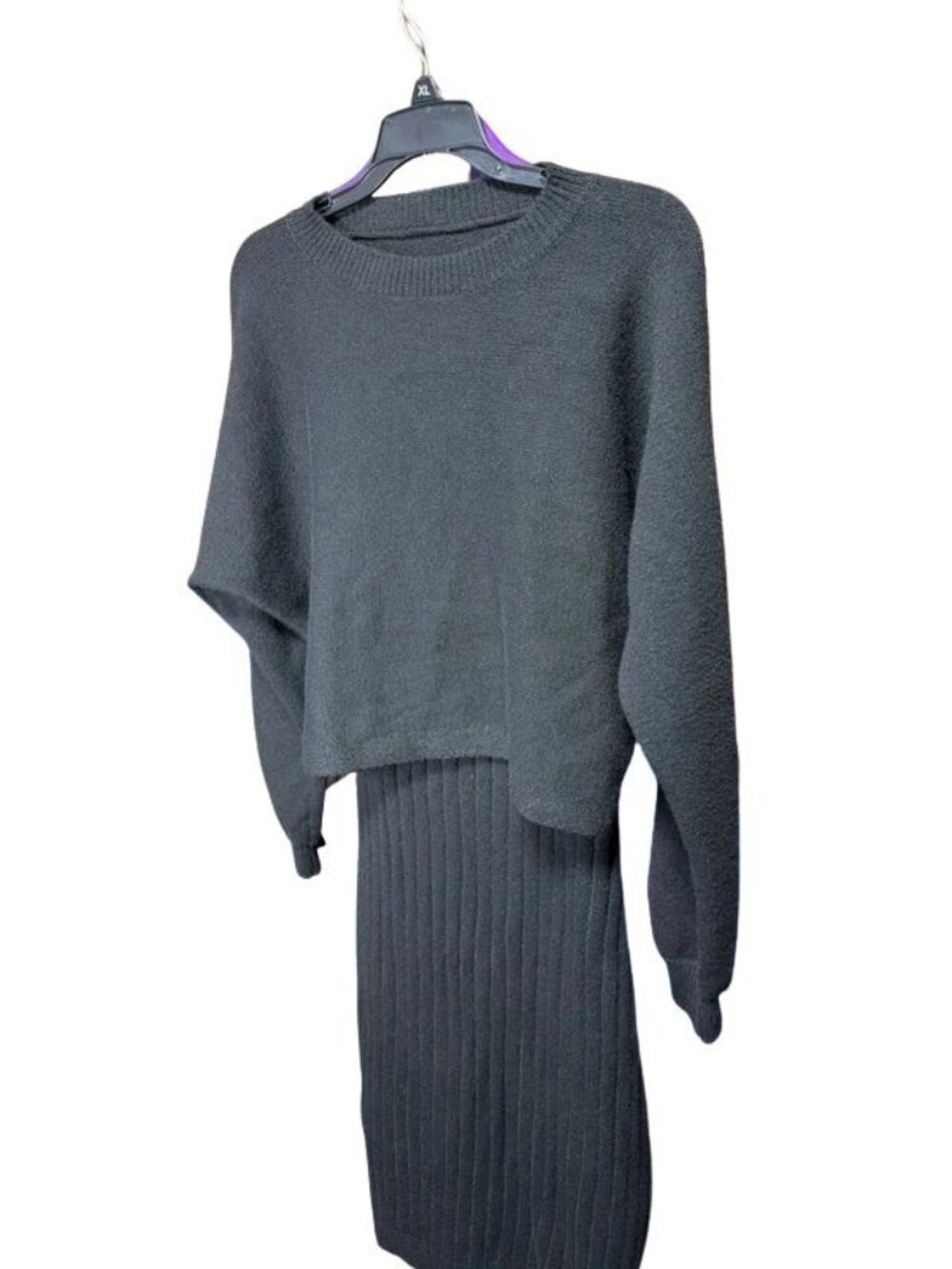 Black Sweater Dress Co-Ord 2 Piece Set Women's Size UK 8-10 / US 4-6